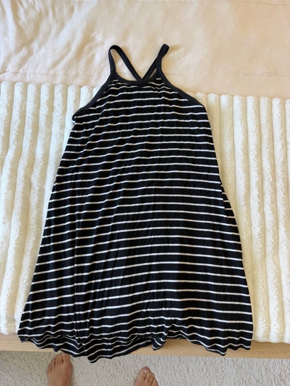 Saturday Sunday Black and White Striped Tank Dress
